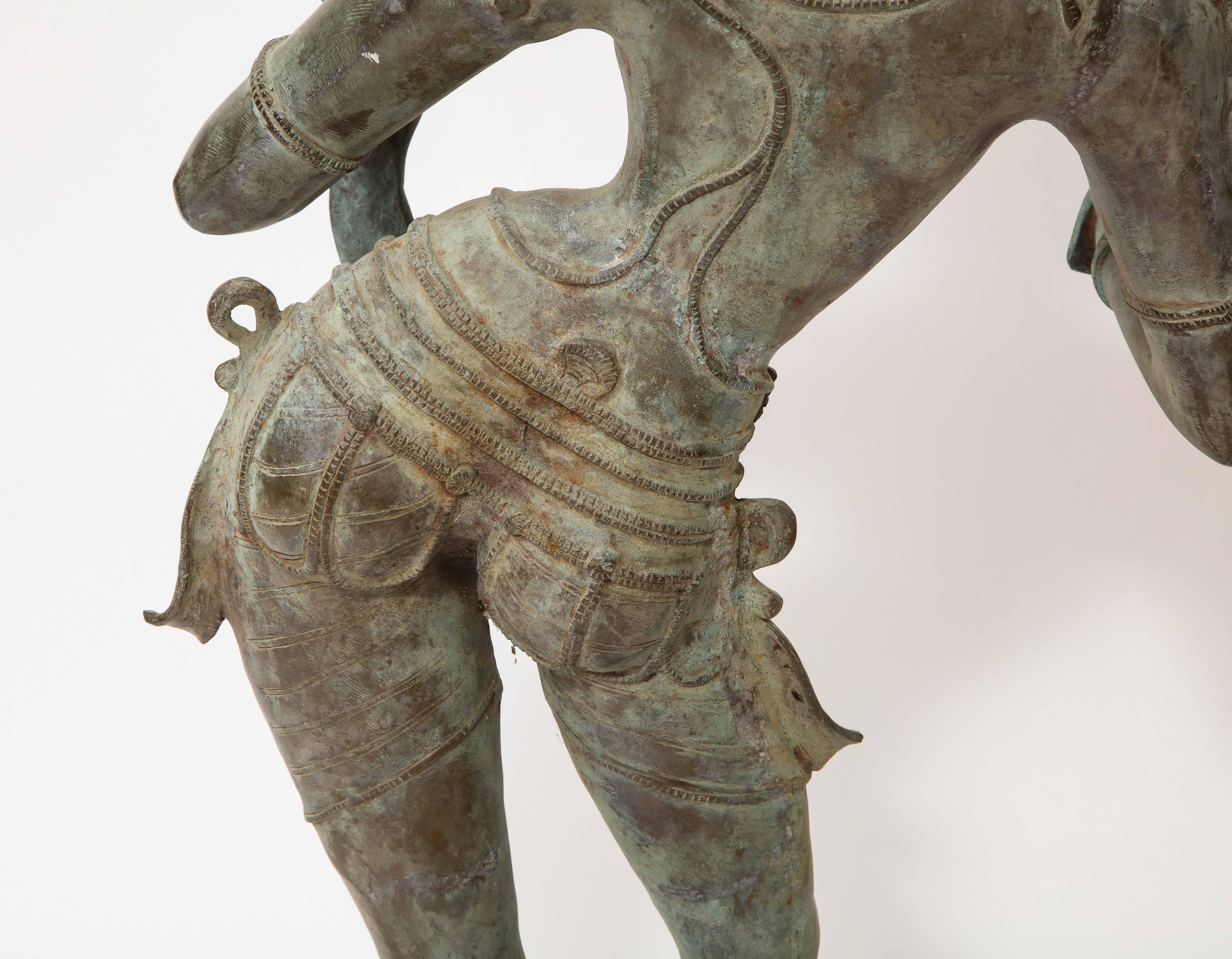 A Large 19th Century South Indian Bronze Dancing Female Figure, Tamil Nadu For Sale 2