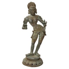 A Large 19th Century South Indian Bronze Dancing Female Figure, Tamil Nadu