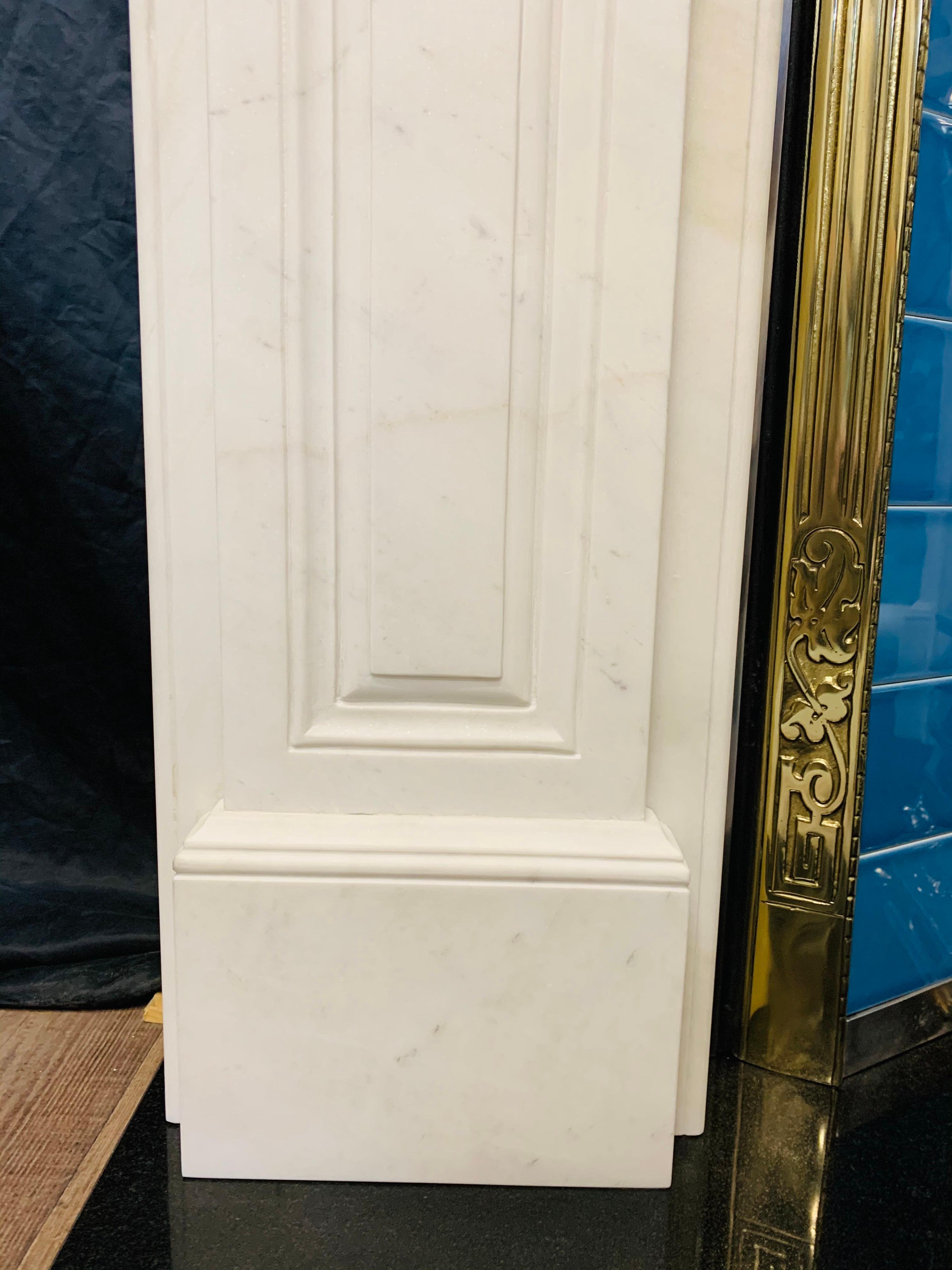 Victorian Large 19th Century Style Statuary Marble Corbel Fireplace Surround For Sale