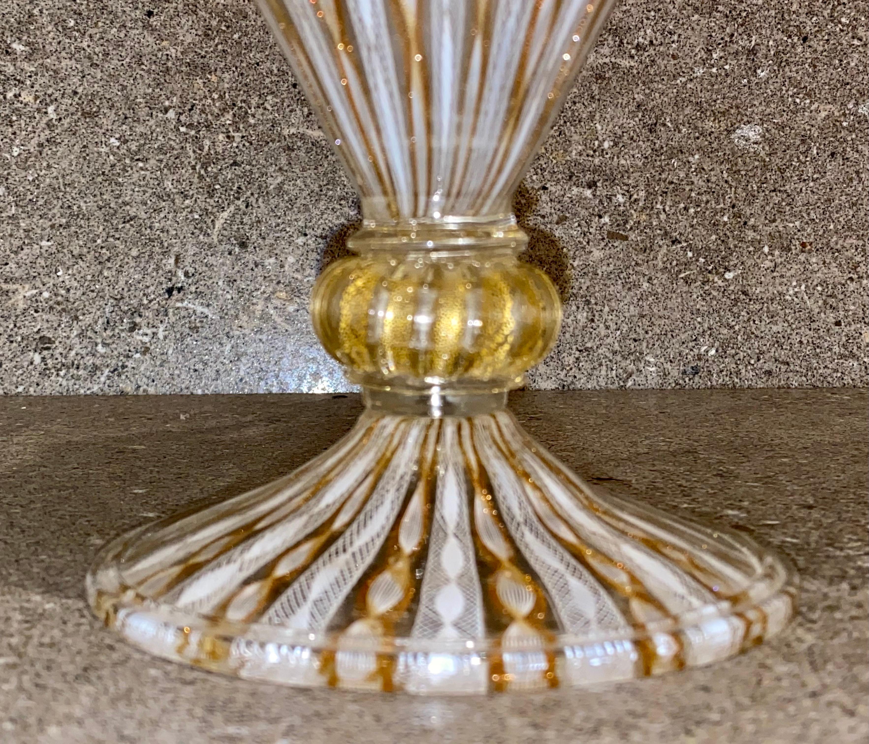 Large 19th Century Venetian Latticino Glass Claret Jug Ewer with Dragon Handle 13