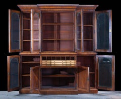 Large 19th Century Victorian Breakfront Bookcase with Integral Secretaire