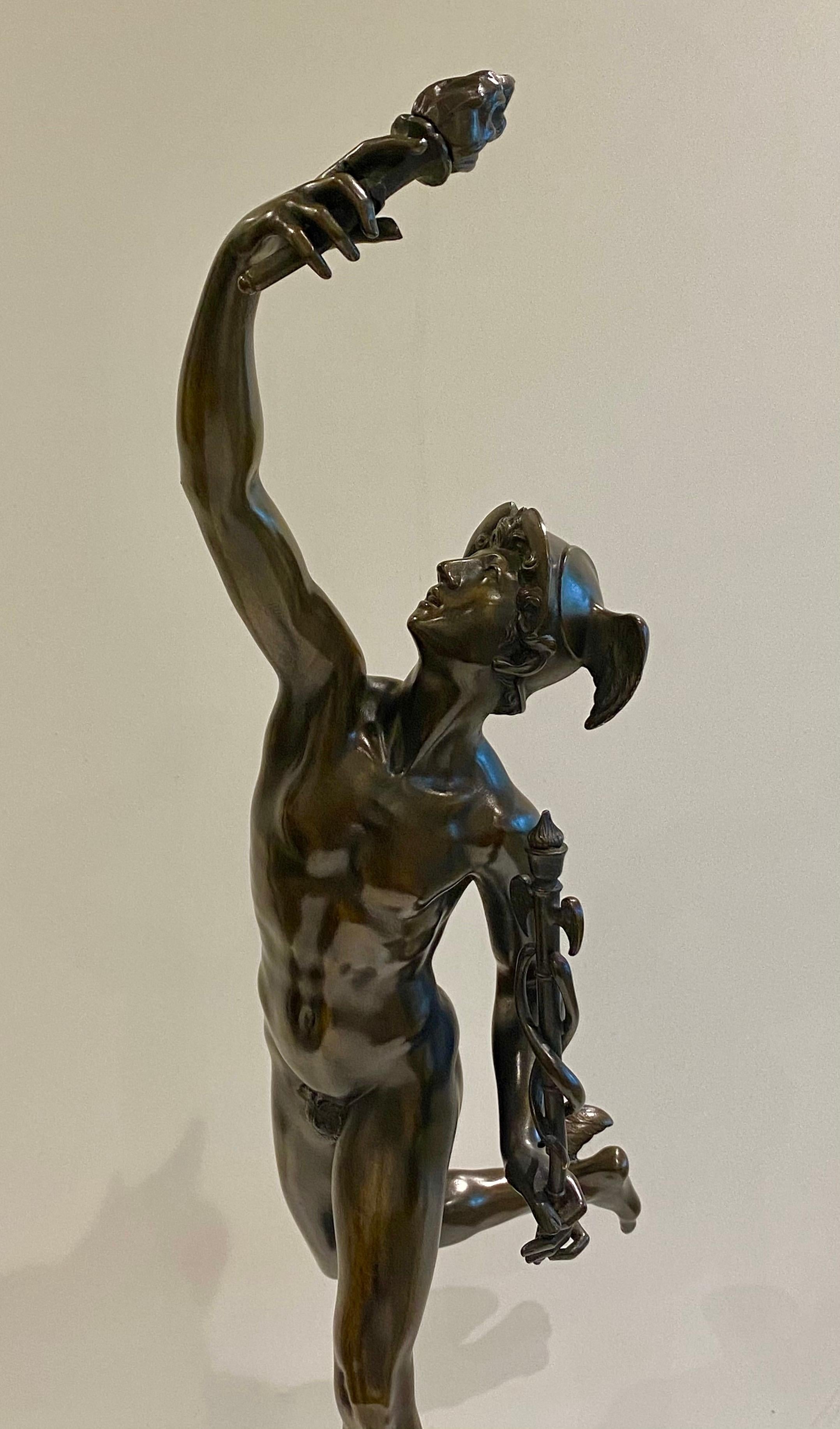 Large 19th C. Bronze Sculpture of Hermes In Good Condition In London, GB