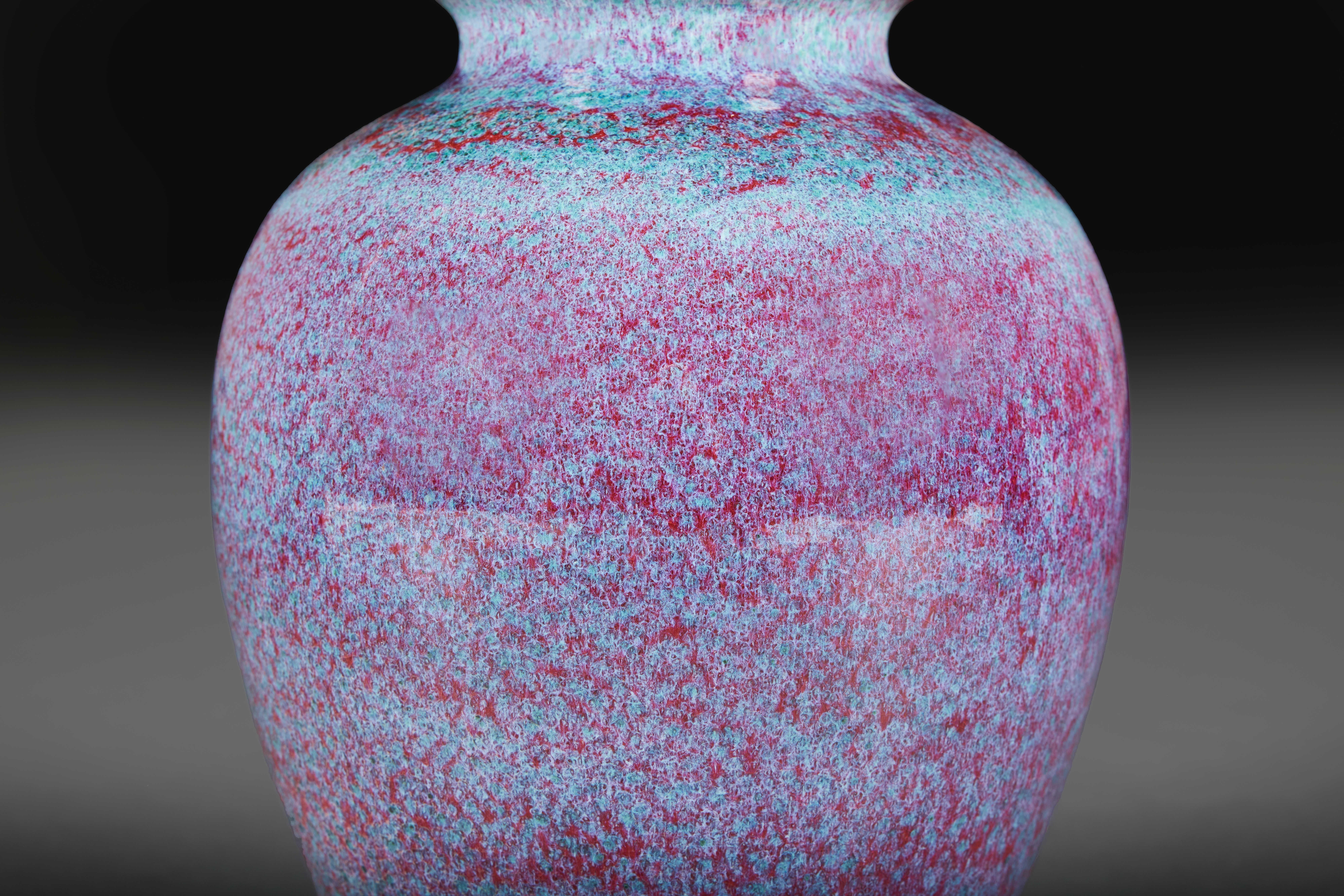20th Century A Large 20th century Chinese Flambe Vase as a Lamp For Sale
