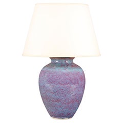 A Large 20th century Chinese Flambe Vase as a Lamp