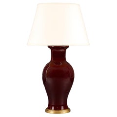 Grand vase chinois du 20e siècle en forme de lampe, de couleur rouge Sang de Boeuf