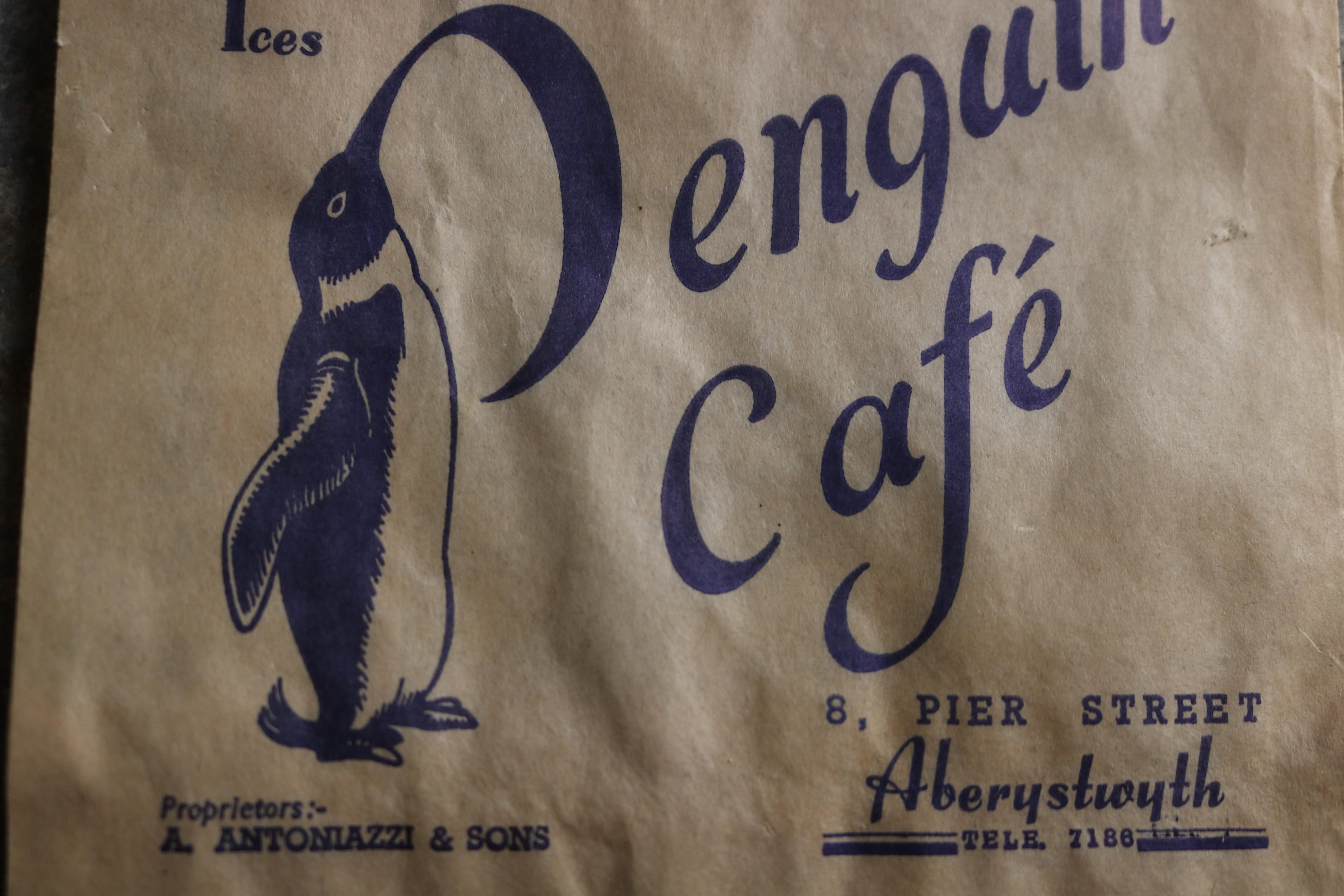 Large 20th Century Hand Painted Adverting Sign Originates from the Penguin Cafe 2