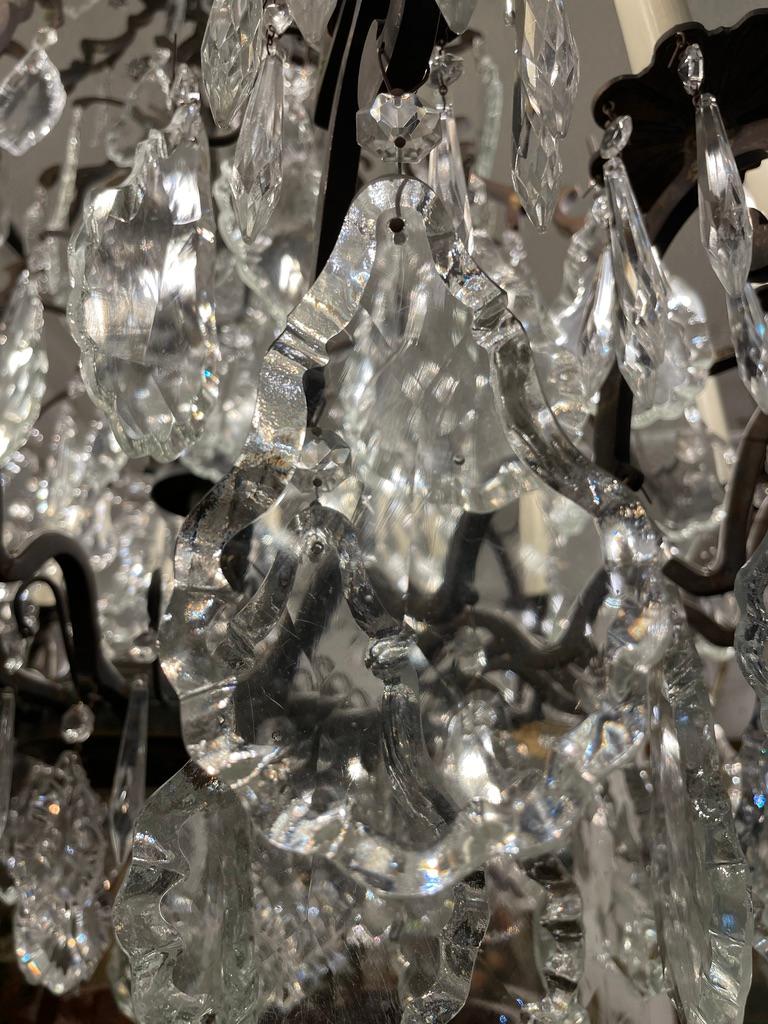 Large 20th Century Cut-Crystal 18 Arm Chandelier For Sale 1