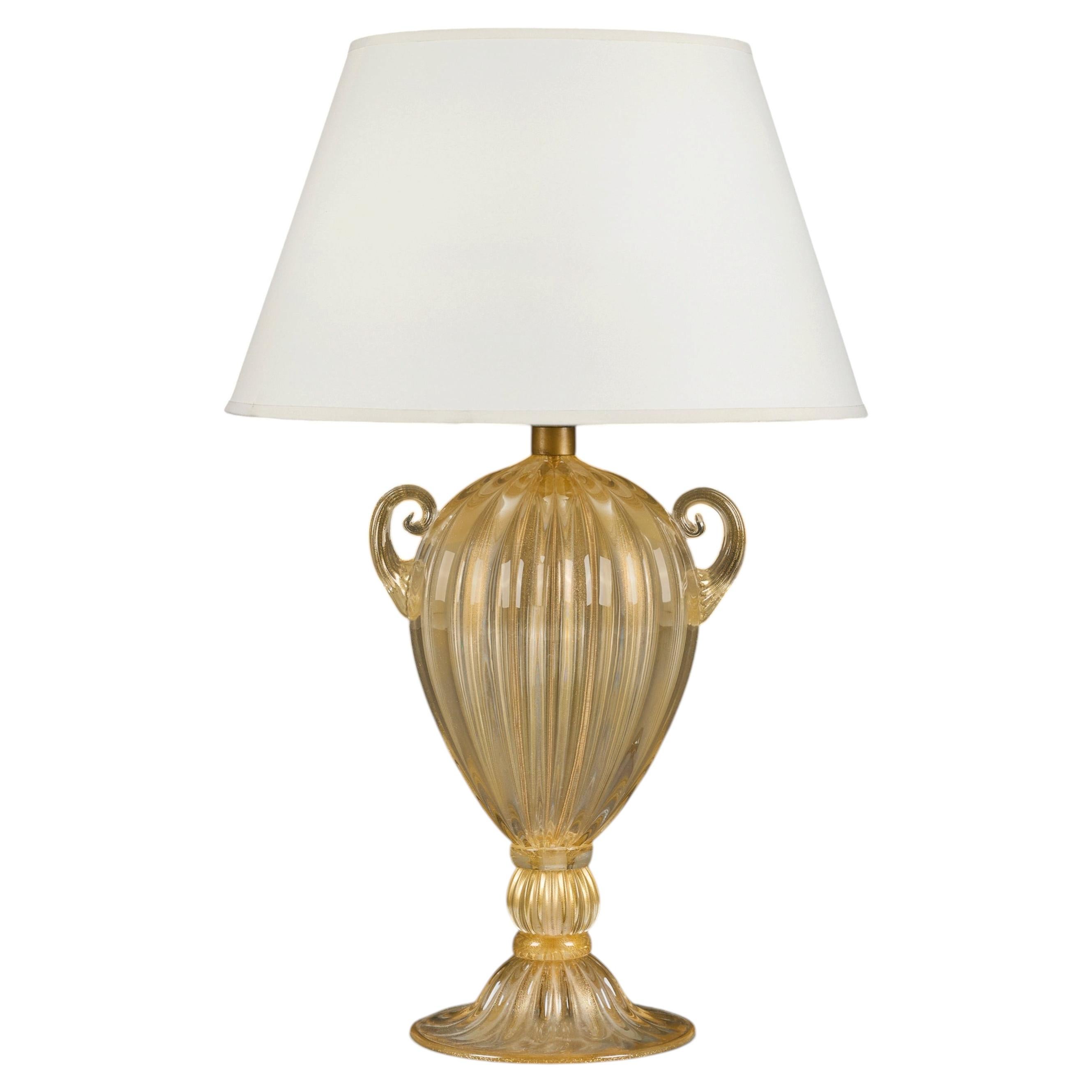 A Large 20th Century Gold Murano Glass Lamp by Alberto Dona