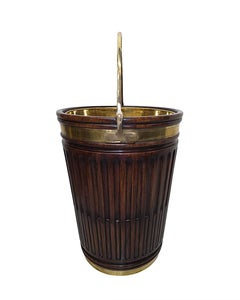 A Large 20th Century Irish Design Peat and Log Bucket with Brass Fittings