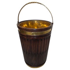 A Large 20th Century Irish Design Peat and Log Bucket with Brass Fittings