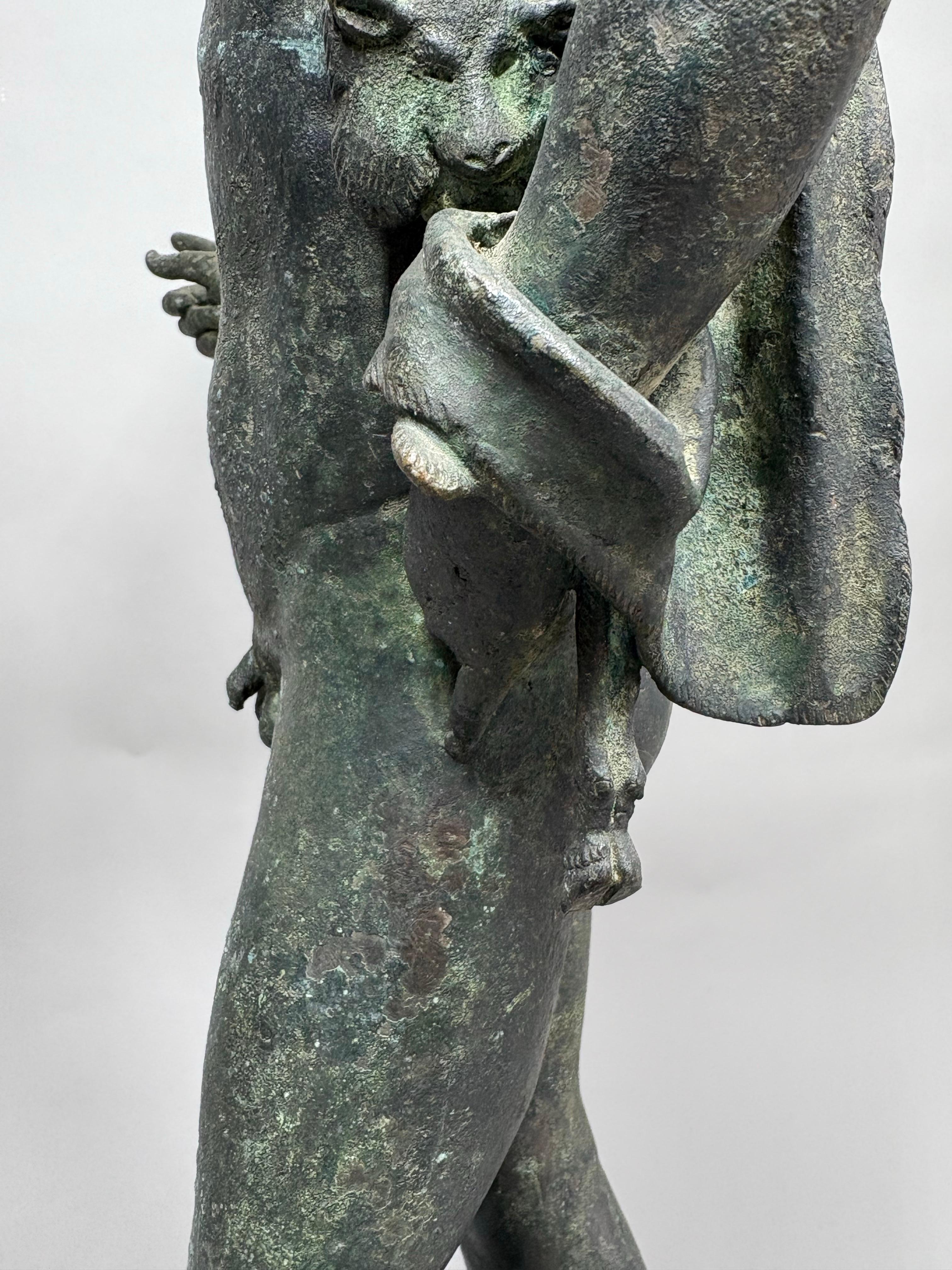 A large 23 1/2-inch high 19th century Grand Tour bronze model of Narcissus in vendita 8