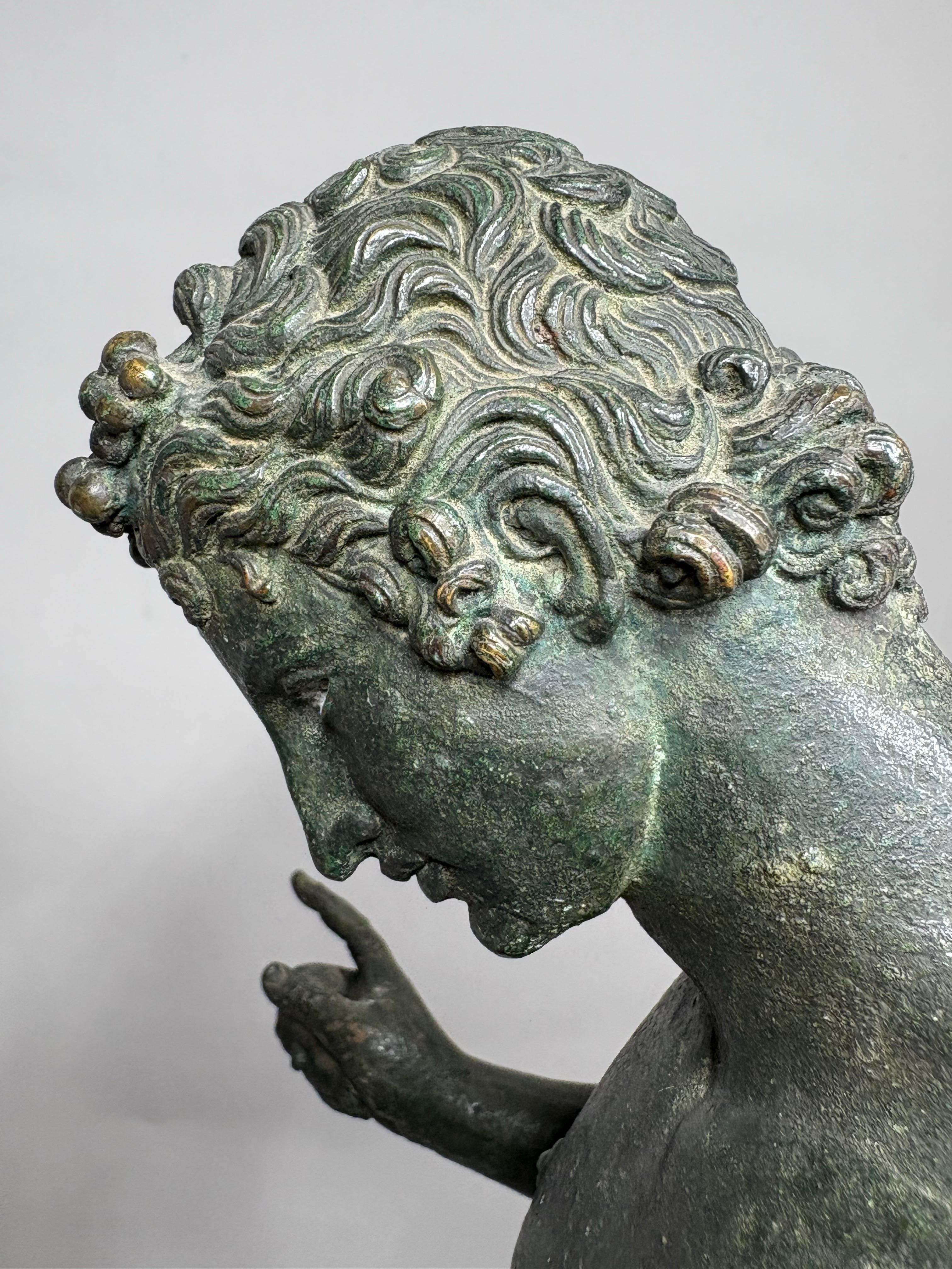 A large 23 1/2-inch high 19th century Grand Tour bronze model of Narcissus in vendita 10