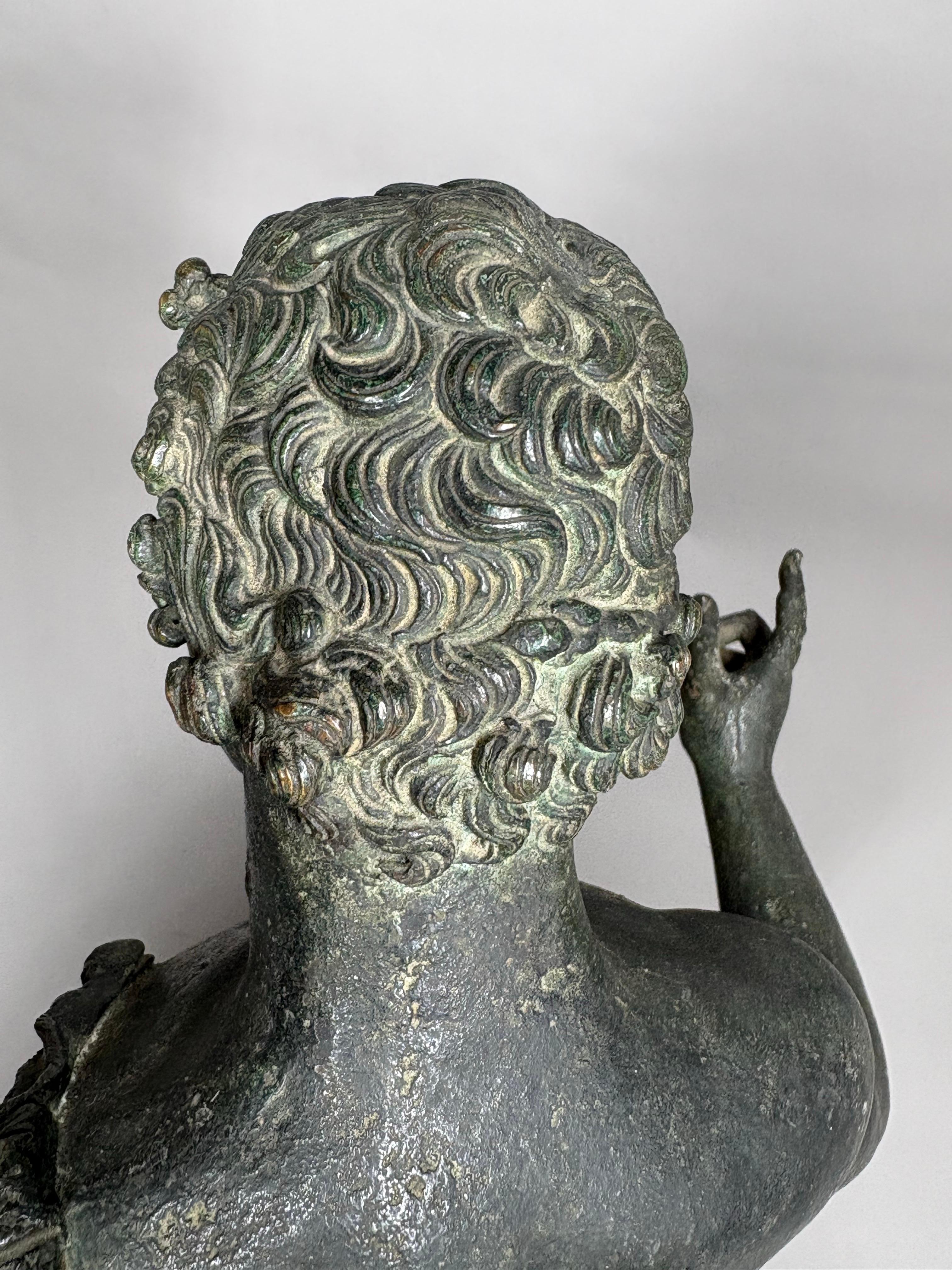 A large 23 1/2-inch high 19th century Grand Tour bronze model of Narcissus in vendita 11
