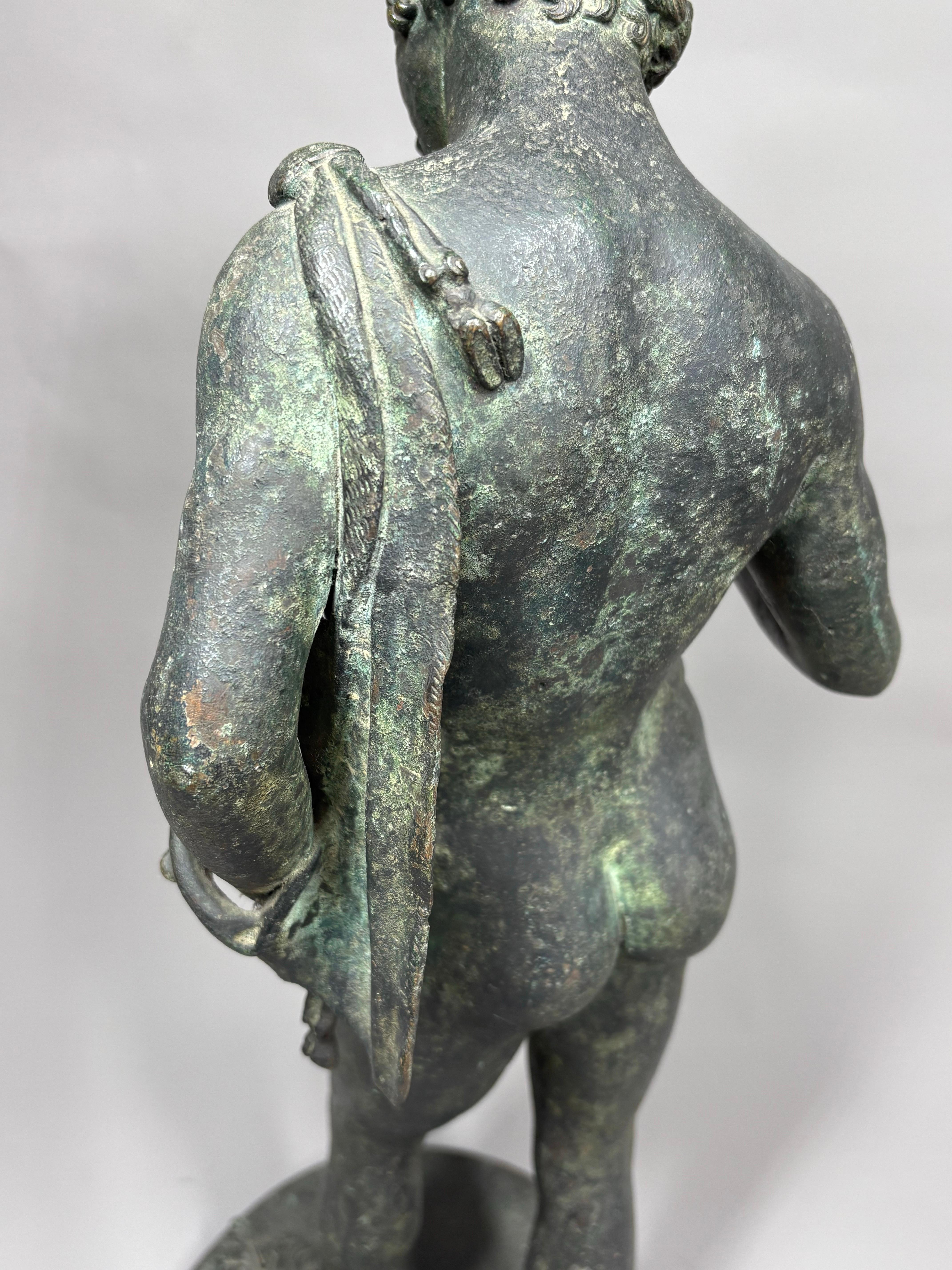 A large 23 1/2-inch high 19th century Grand Tour bronze model of Narcissus in vendita 13