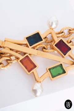 A Large 70s Vintage Ferragamo Poured Glass and Pearl Necklace