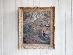 A Large Abstract Acrylic on Paper Artwork by Jean-Pierre Villeneuve in a Montpar