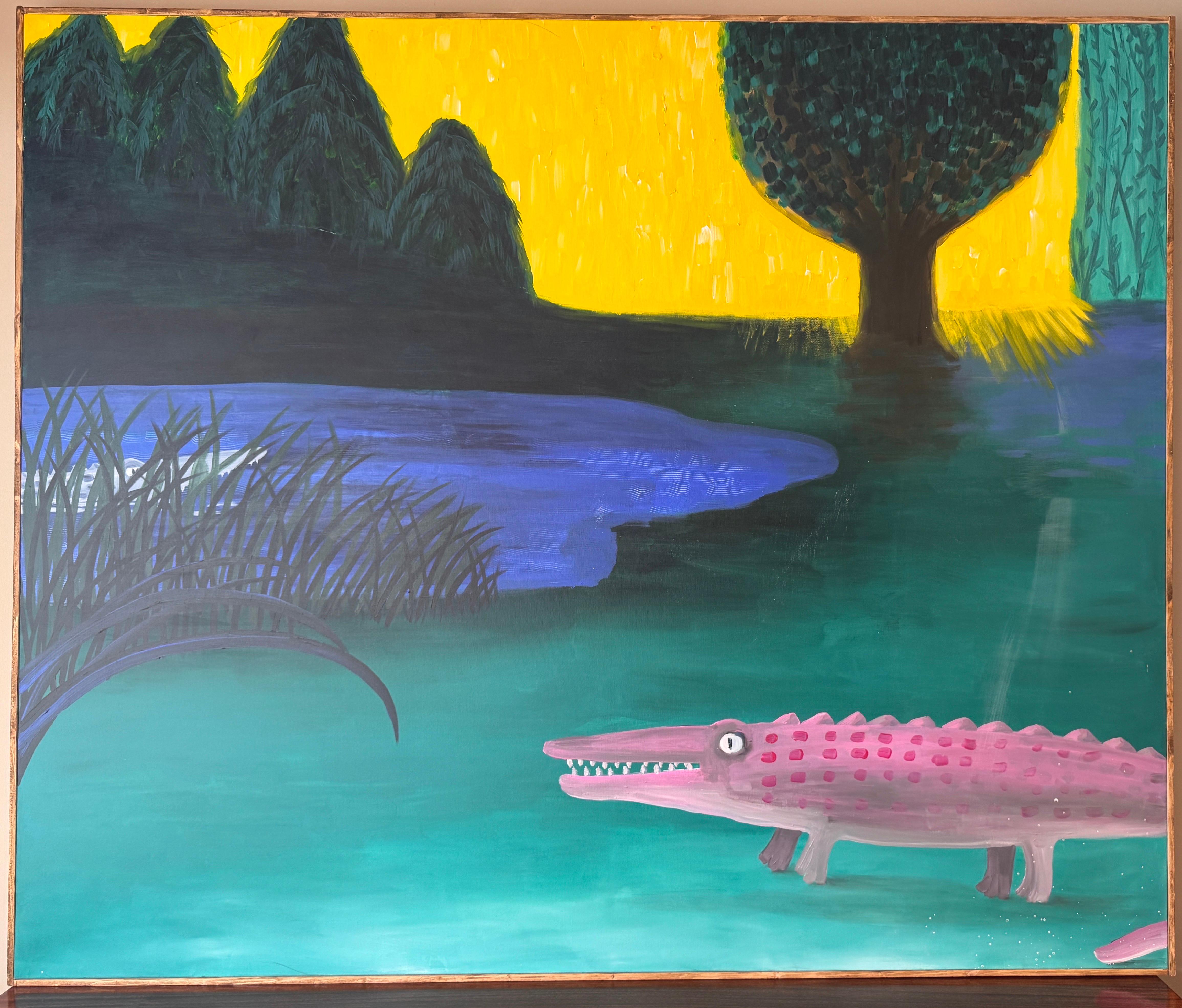 A large acrilic on canvas painting by Virginia Panichi In Excellent Condition For Sale In London, GB