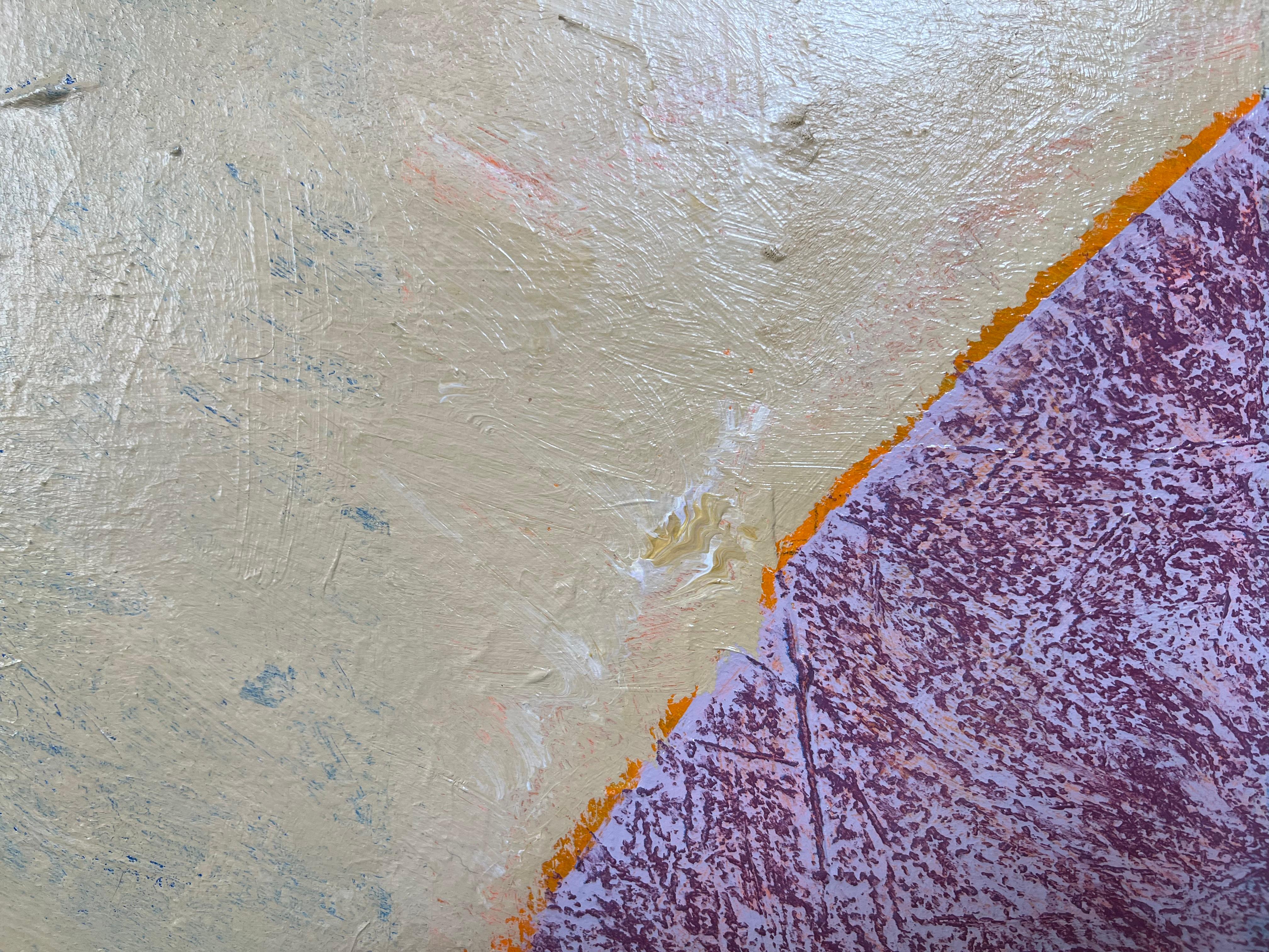 A Large Acrylic on Canvas In Yellow, Blue, Red and Purple For Sale 1