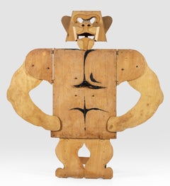 A large adjustable wooden gorilla by Luigi Nervo
