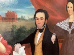 A Large American Family Portrait "The Brookins Family" 1838