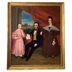 A Large American Family Portrait "The Brookins Family" 1838