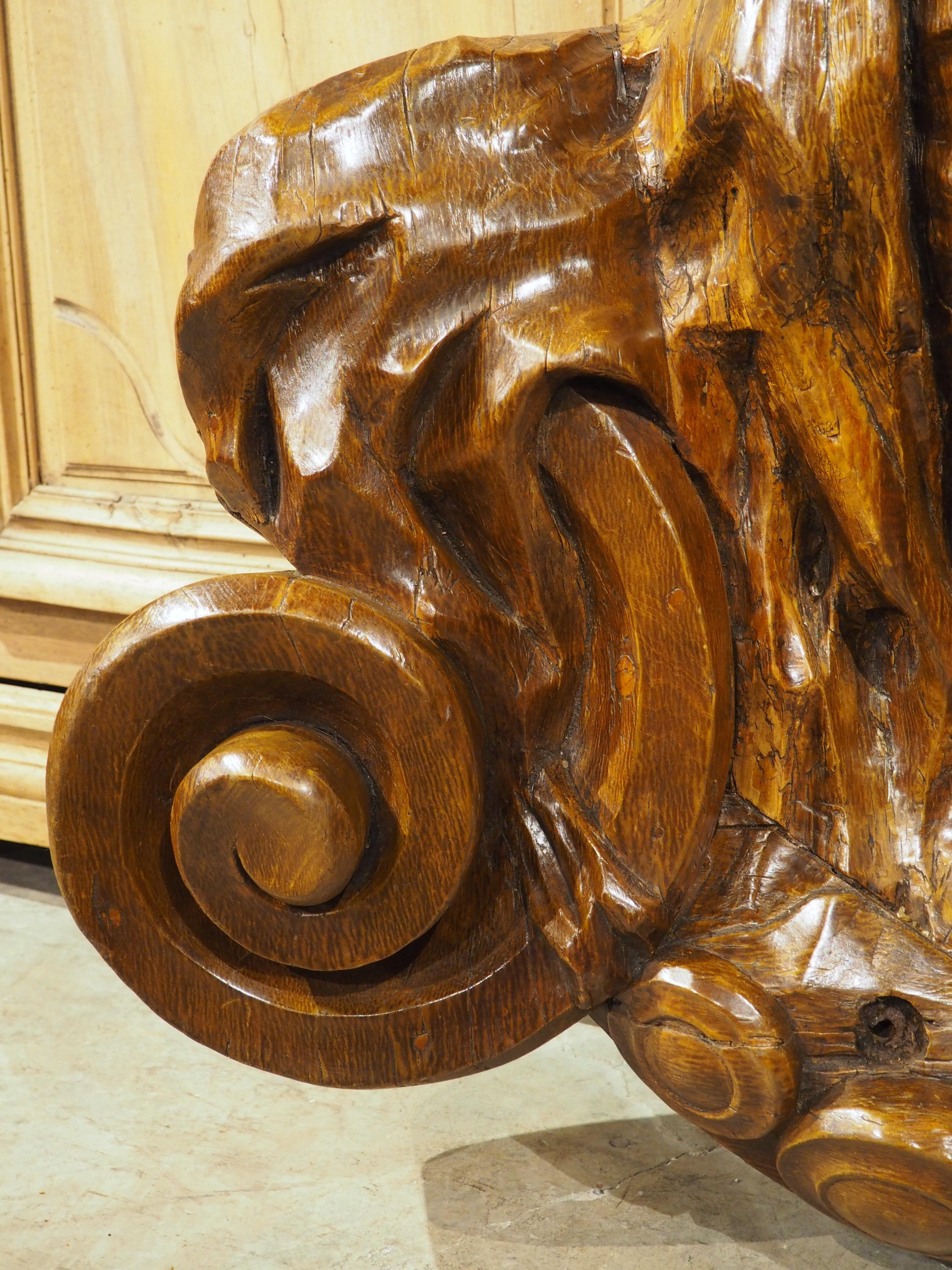 19th Century A Large and Decorative Carved Wooden Boiserie Element from France, Late 1800s For Sale