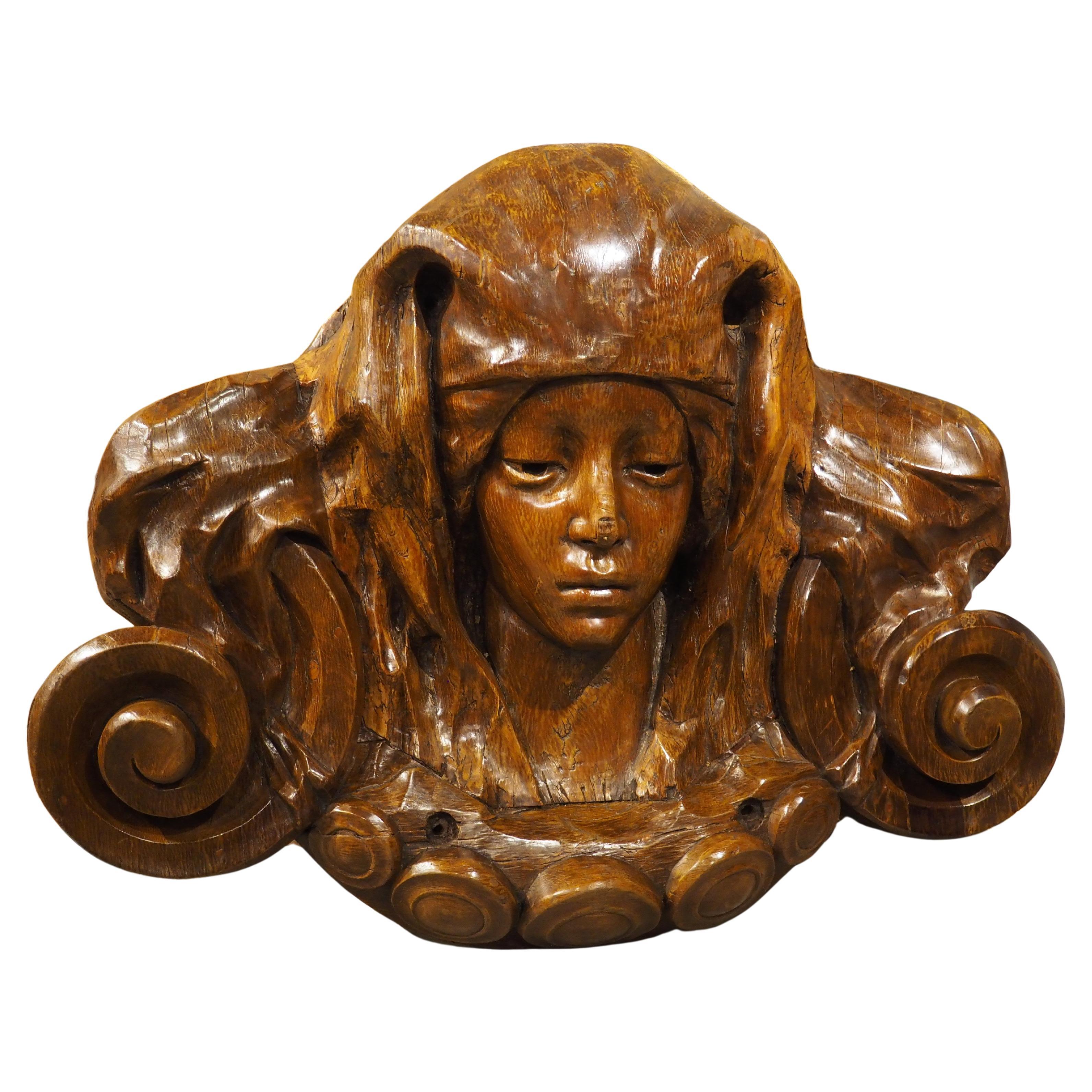 A Large and Decorative Carved Wooden Boiserie Element from France, Late 1800s For Sale
