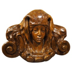 Antique A Large and Decorative Carved Wooden Boiserie Element from France, Late 1800s