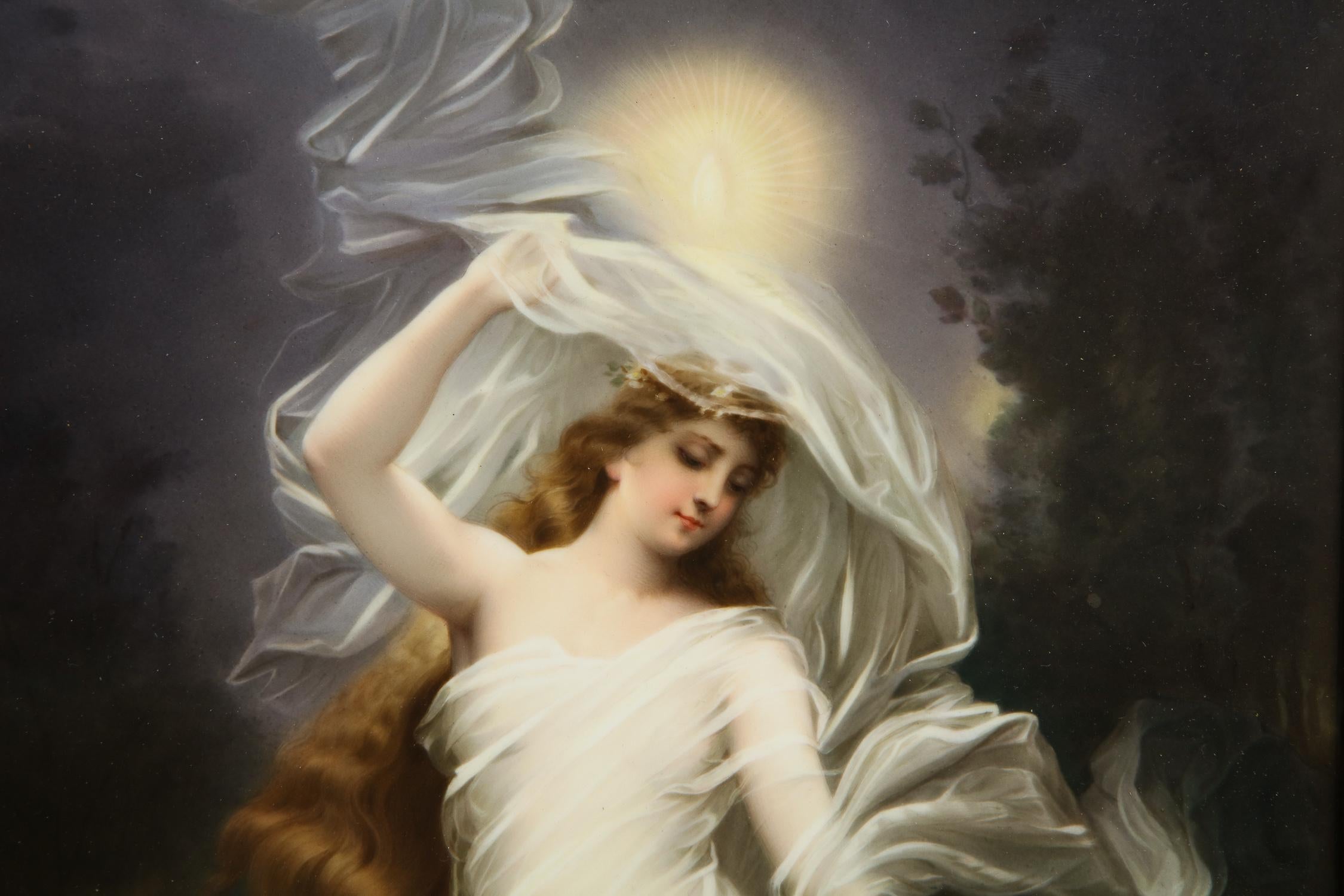 Rococo Large and Exceptional Berlin KPM Porcelain Plaque of Female Maiden, Dietrich