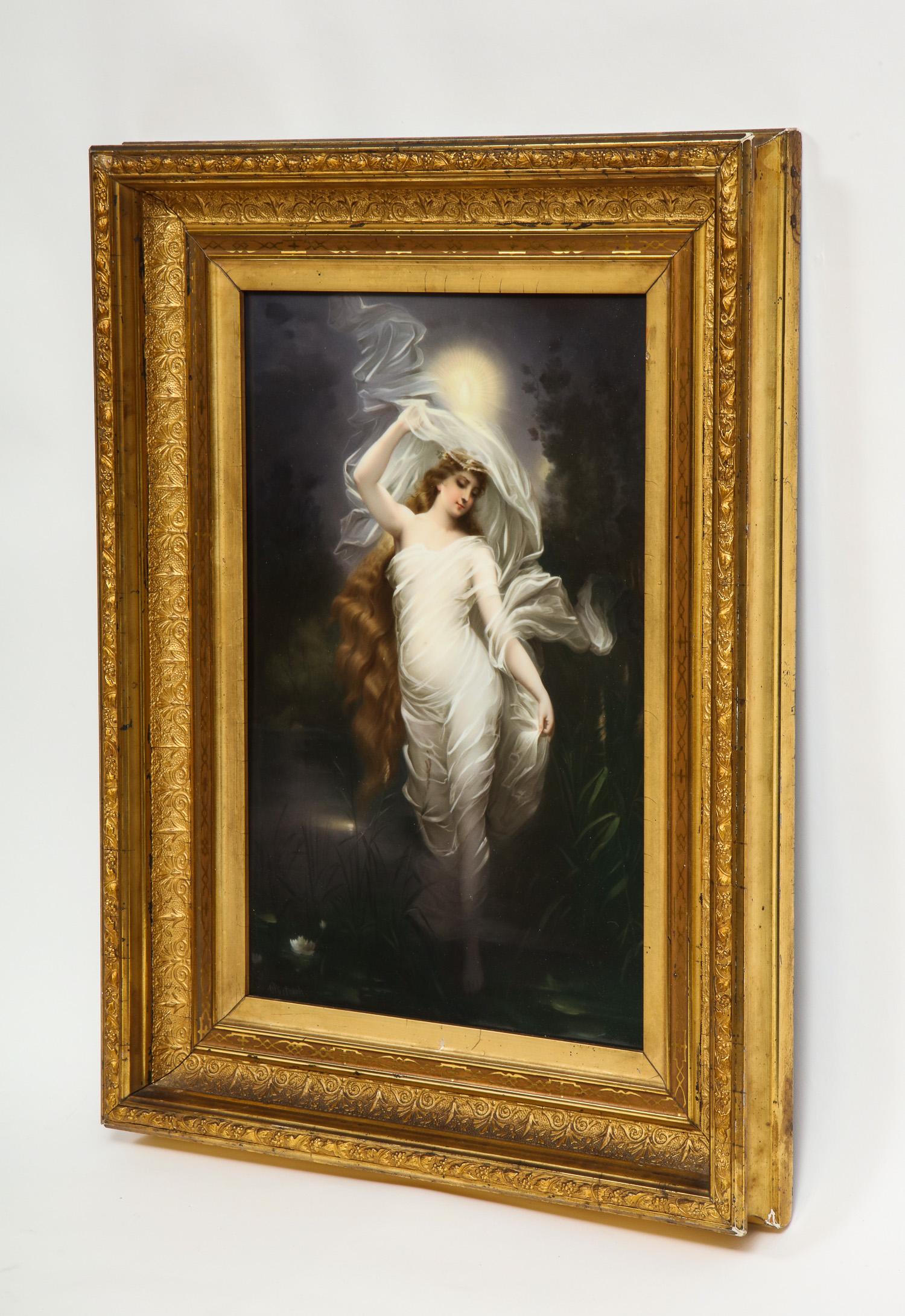 Large and Exceptional Berlin KPM Porcelain Plaque of Female Maiden, Dietrich 2