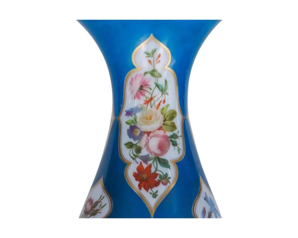 A Large and Exquisite Pair of French Baccarat Opaline Glass Vases in vendita 5
