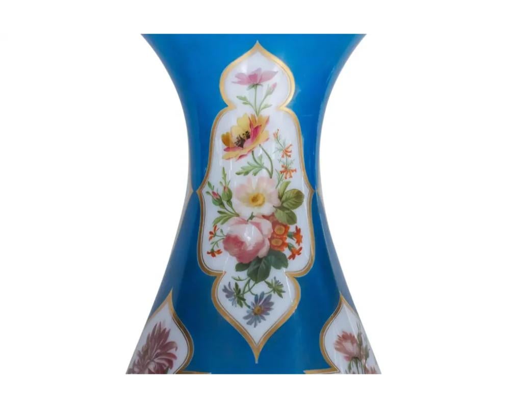 A Large and Exquisite Pair of French Baccarat Opaline Glass Vases in vendita 6