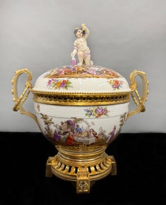 A Large and Fantastic 19th Century Bronze Mounted K.P.M. Porcelain Centerpiece
