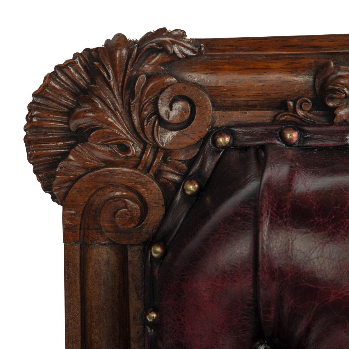 Une grande et belle paire de fauteuils Regency en bois de rose en vente 1