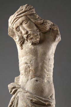 A Large and Finely Carved Stone Torso of Christ