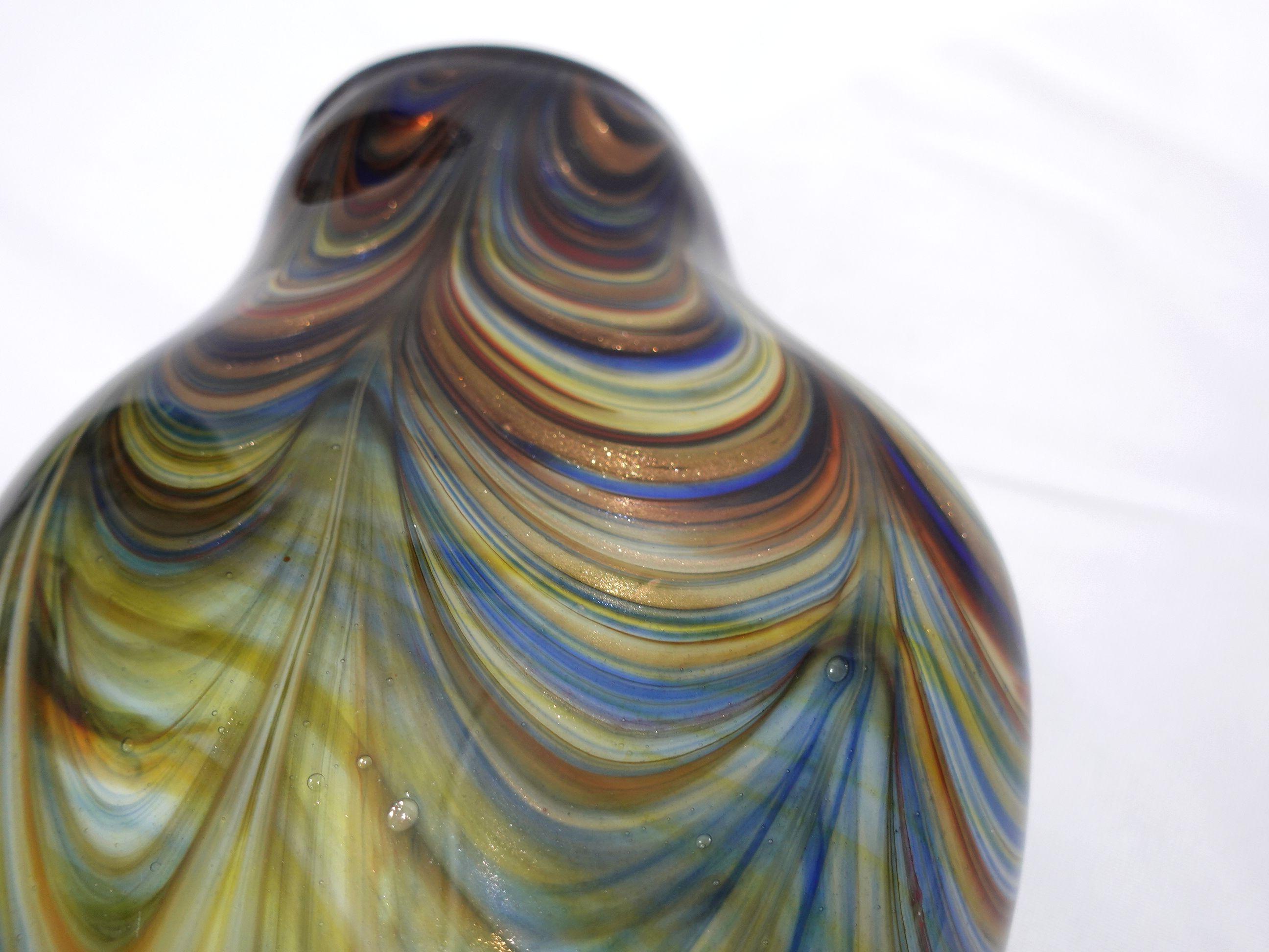 A Large and Heavy Murano Hand Blown Ripple Glass Vase For Sale 6