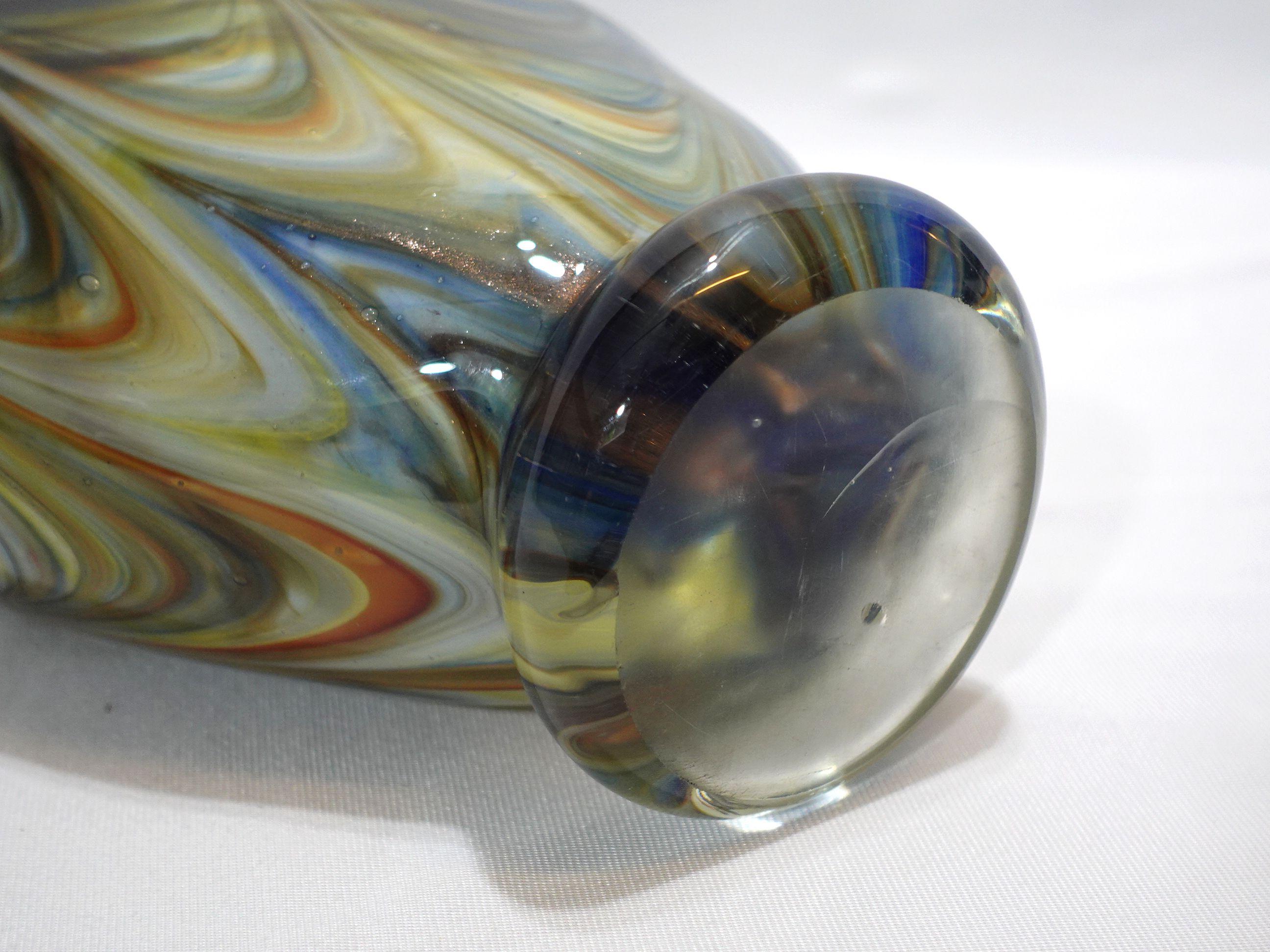 A Large and Heavy Murano Hand Blown Ripple Glass Vase For Sale 3