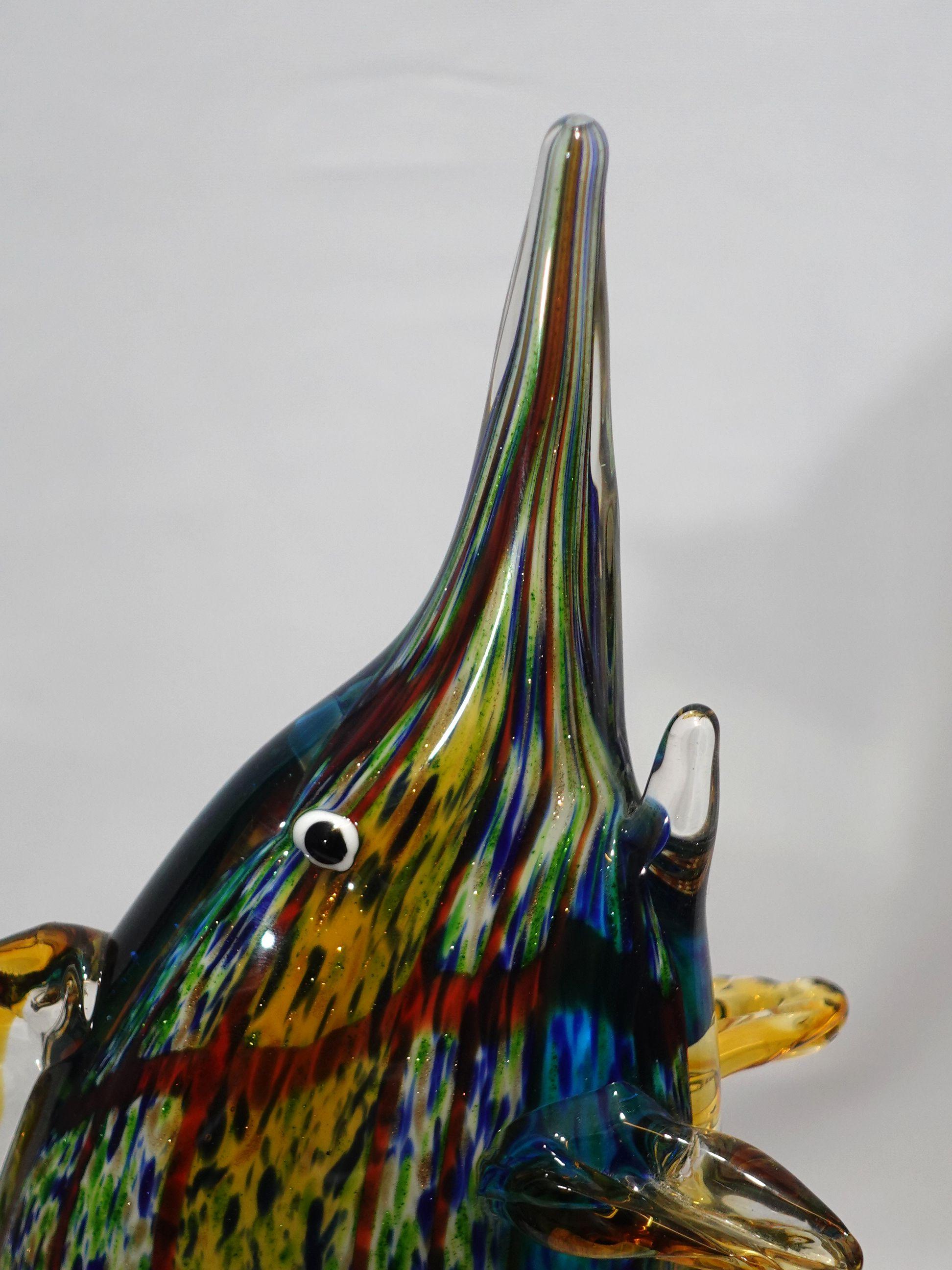 Grande et lourde voilier en verre d'art de Murano en vente 6