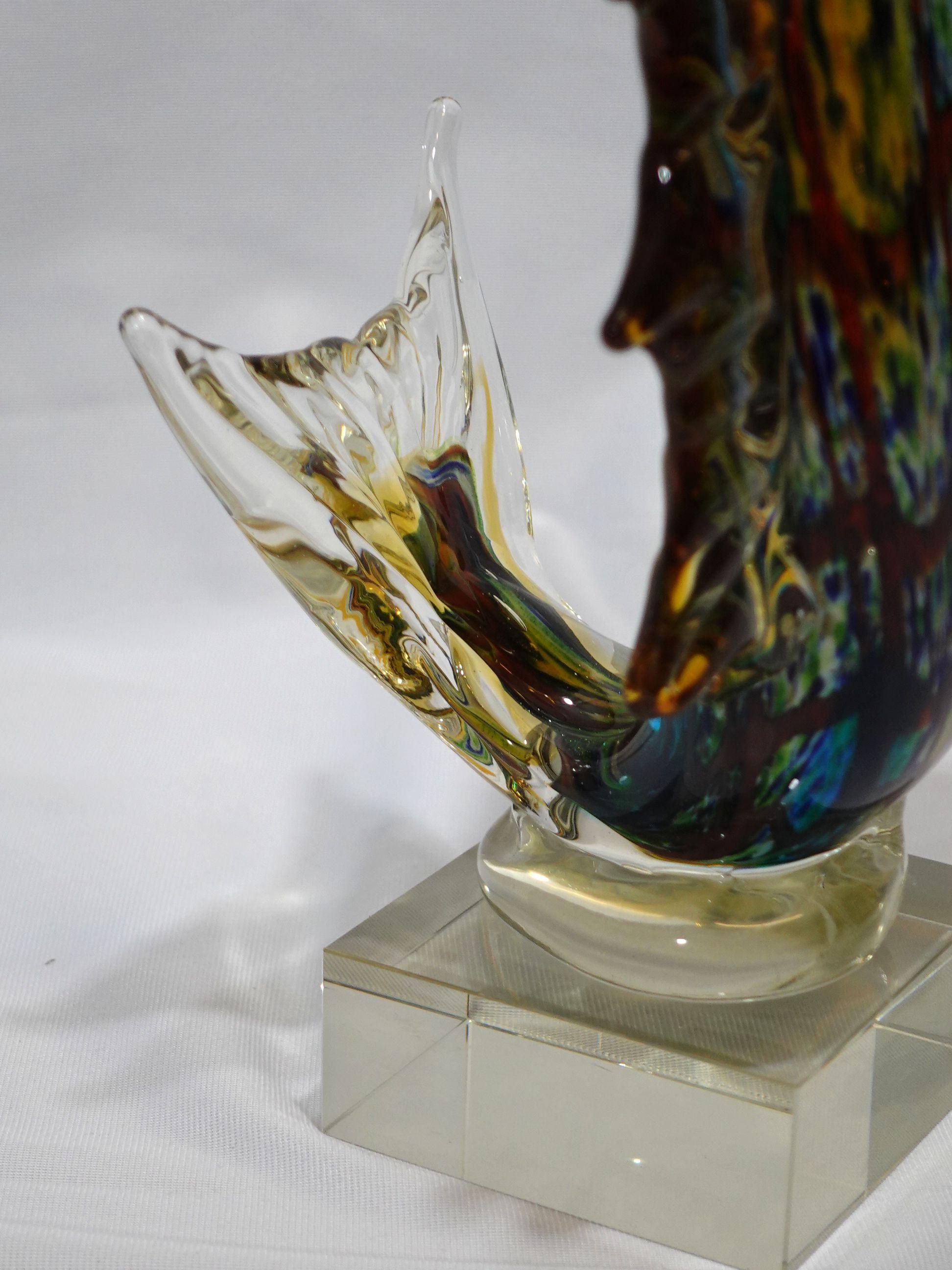 A Large and Heavy Murano Style Art Glass SailFish For Sale 11