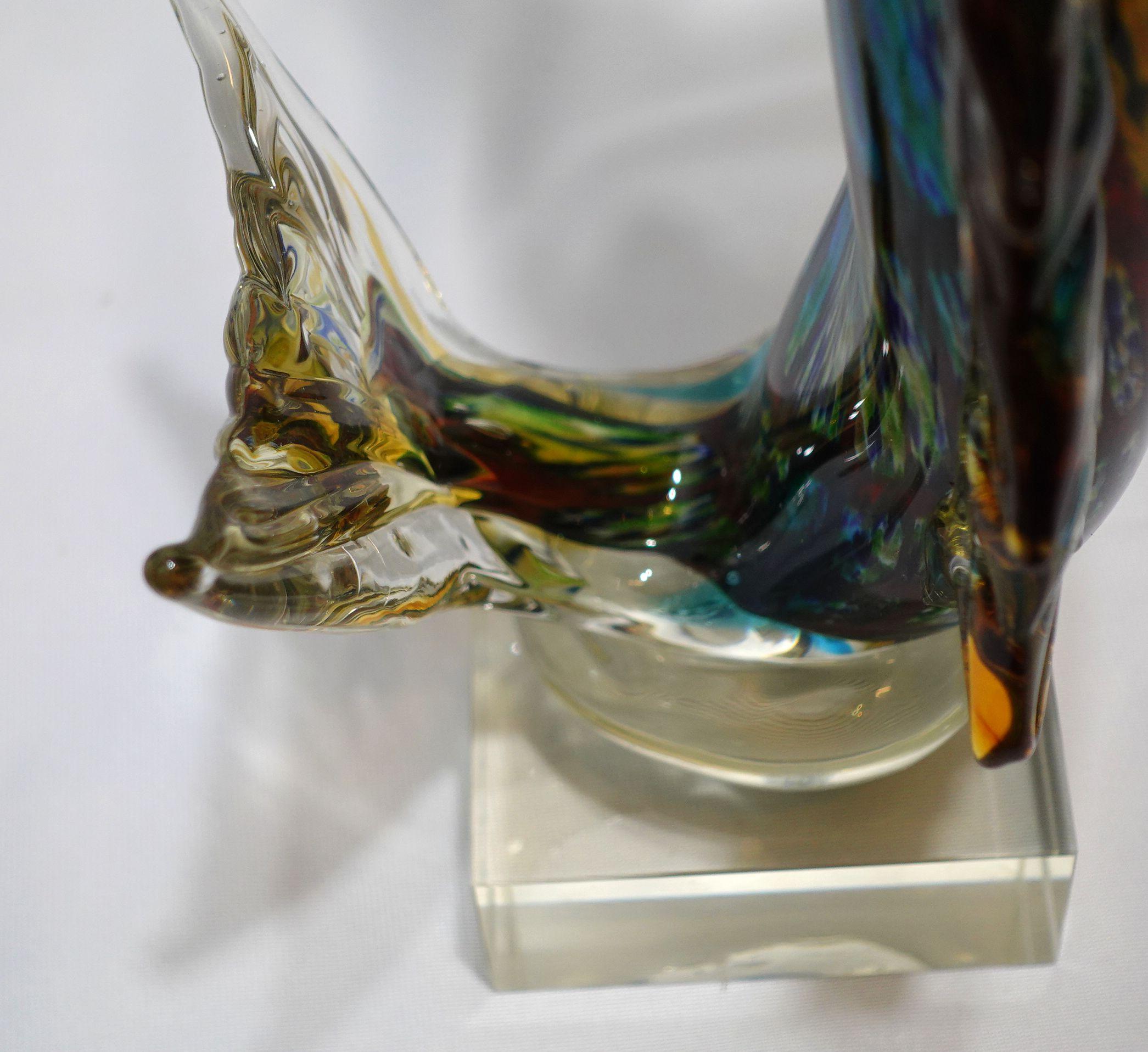 A Large and Heavy Murano Style Art Glass SailFish For Sale 12