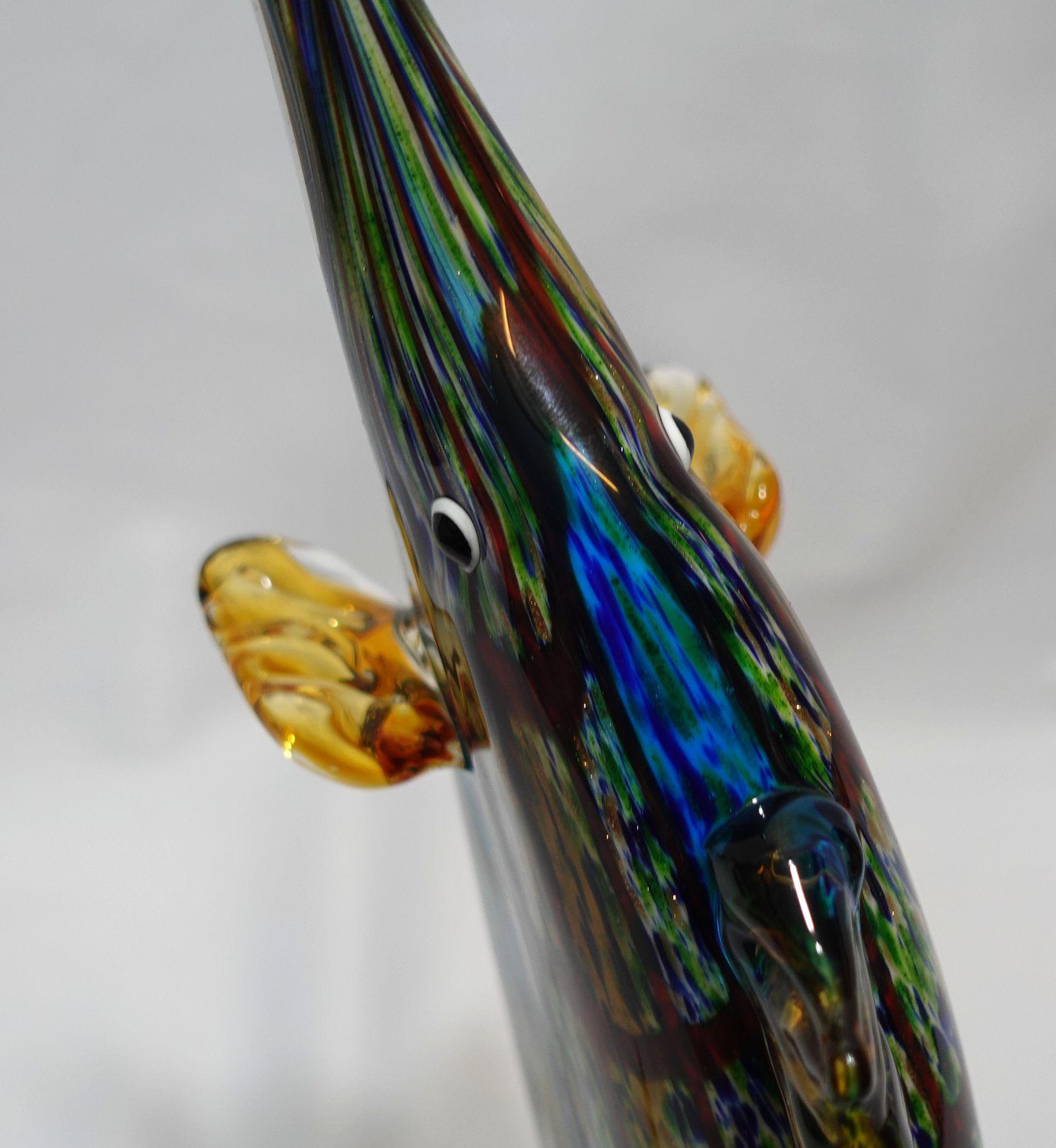 A Large and Heavy Murano Style Art Glass SailFish For Sale 13