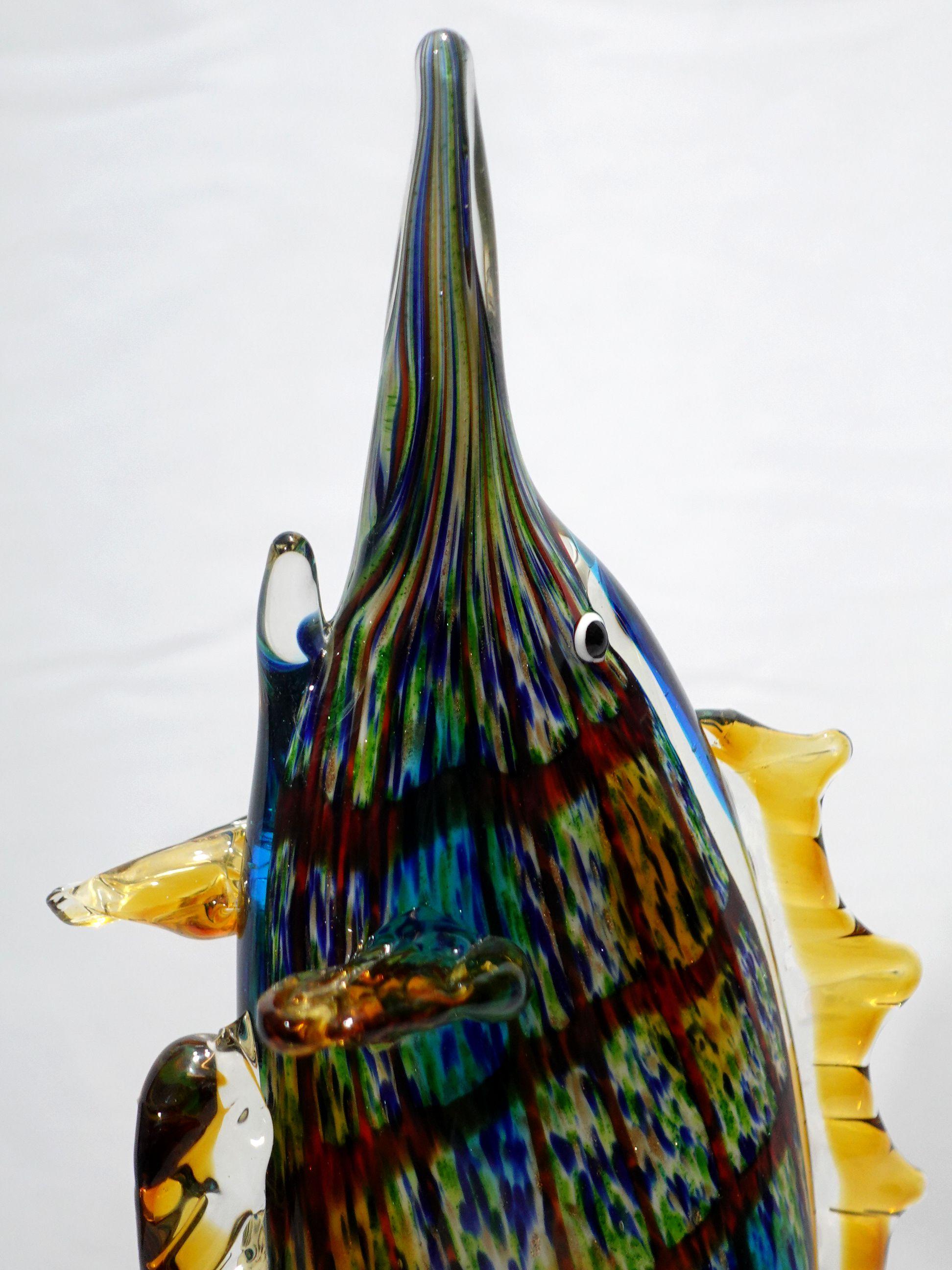 Italian A Large and Heavy Murano Style Art Glass SailFish For Sale