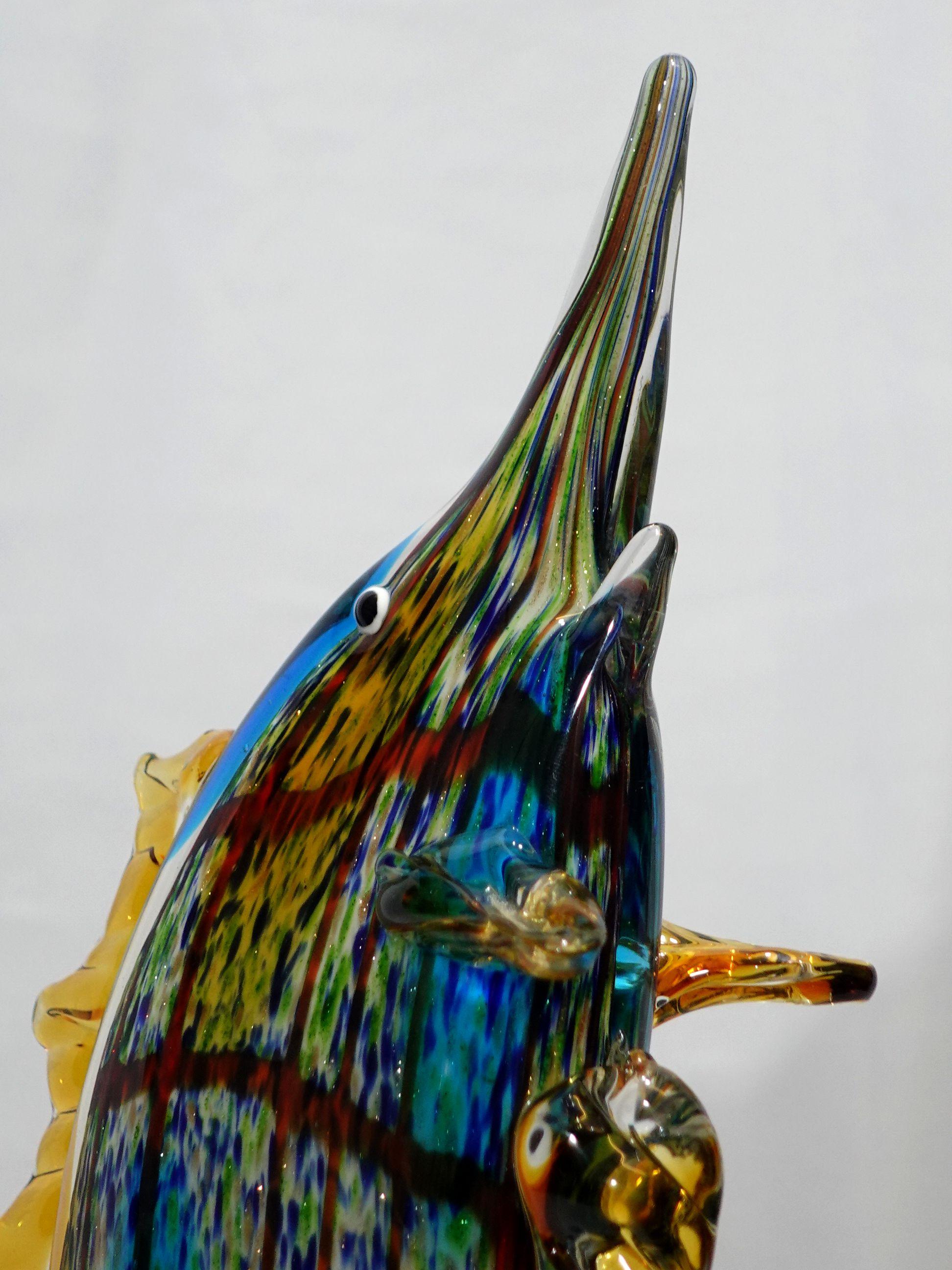 A Large and Heavy Murano Style Art Glass SailFish For Sale 2