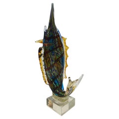 A Large and Heavy Murano Style Art Glass SailFish