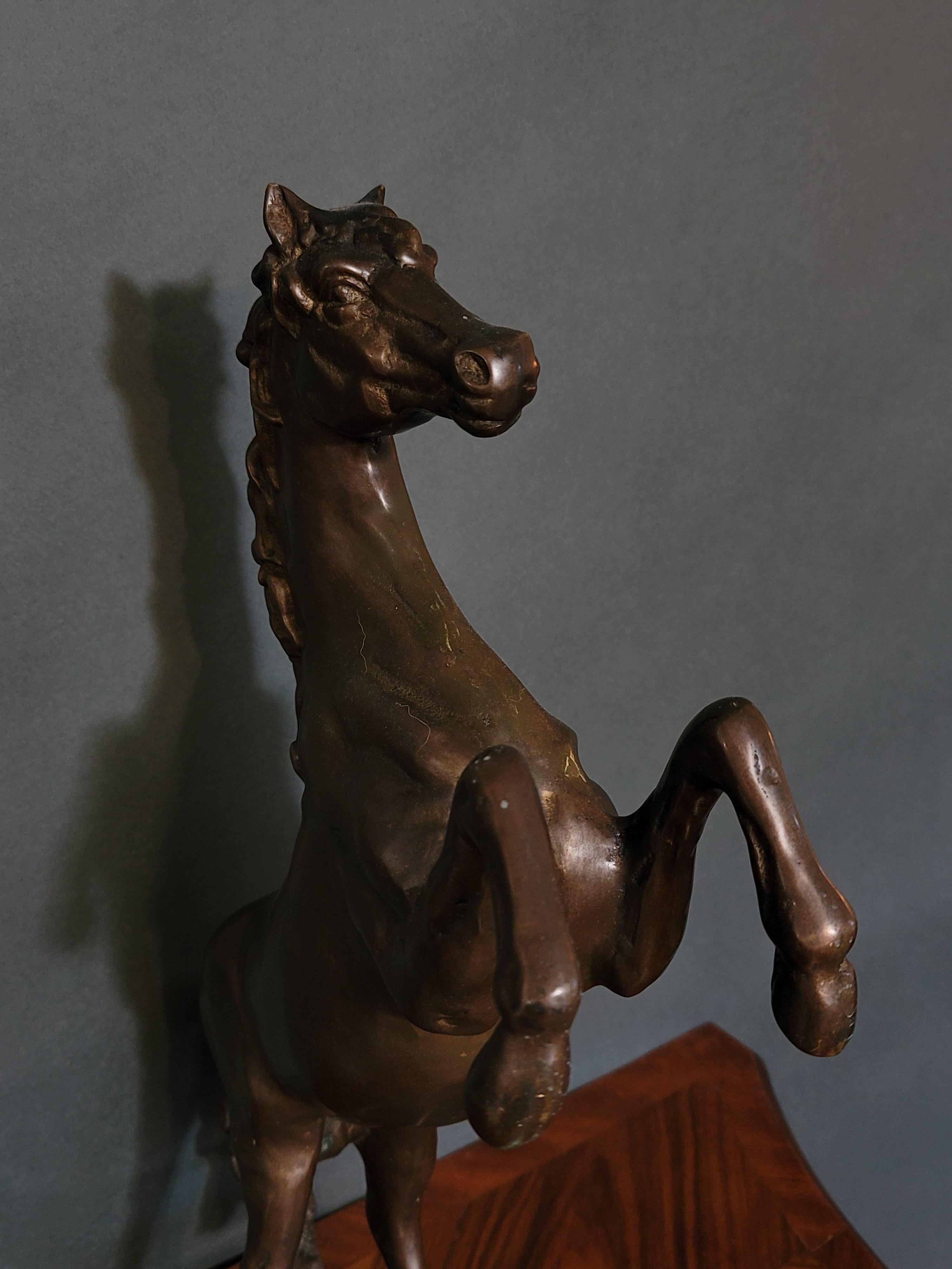 Bronzeskulptur eines Pferdes aus Pferden, groß und schwer im Angebot 3