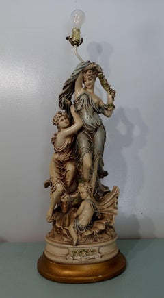 Large and Heavy Vintage Italian Figural Group Lamp