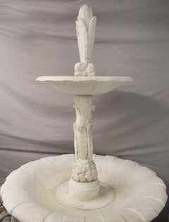 A Large and Important Early 20th Century Italian White Carrara Marble Fountain