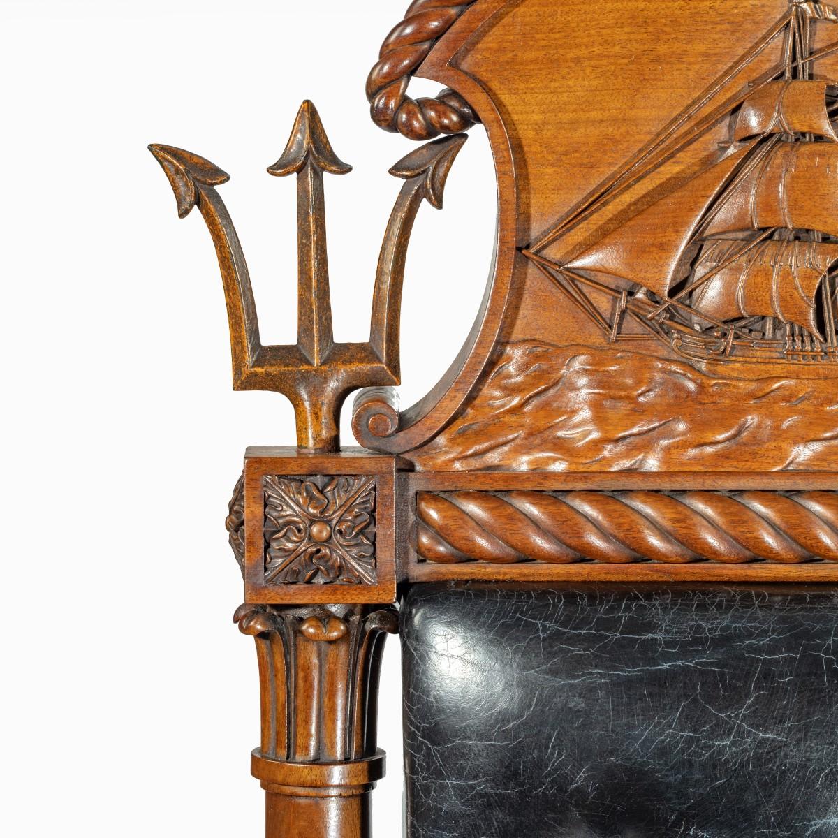 Großer und eindringlicher nautischer Regency-Stuhl aus der Regency-Zeit, hergestellt für die Alliance Assurance Comp im Angebot 4