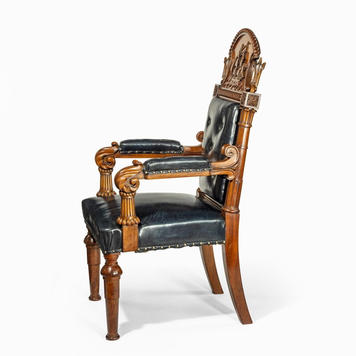 Großer und eindringlicher nautischer Regency-Stuhl aus der Regency-Zeit, hergestellt für die Alliance Assurance Comp im Angebot 12