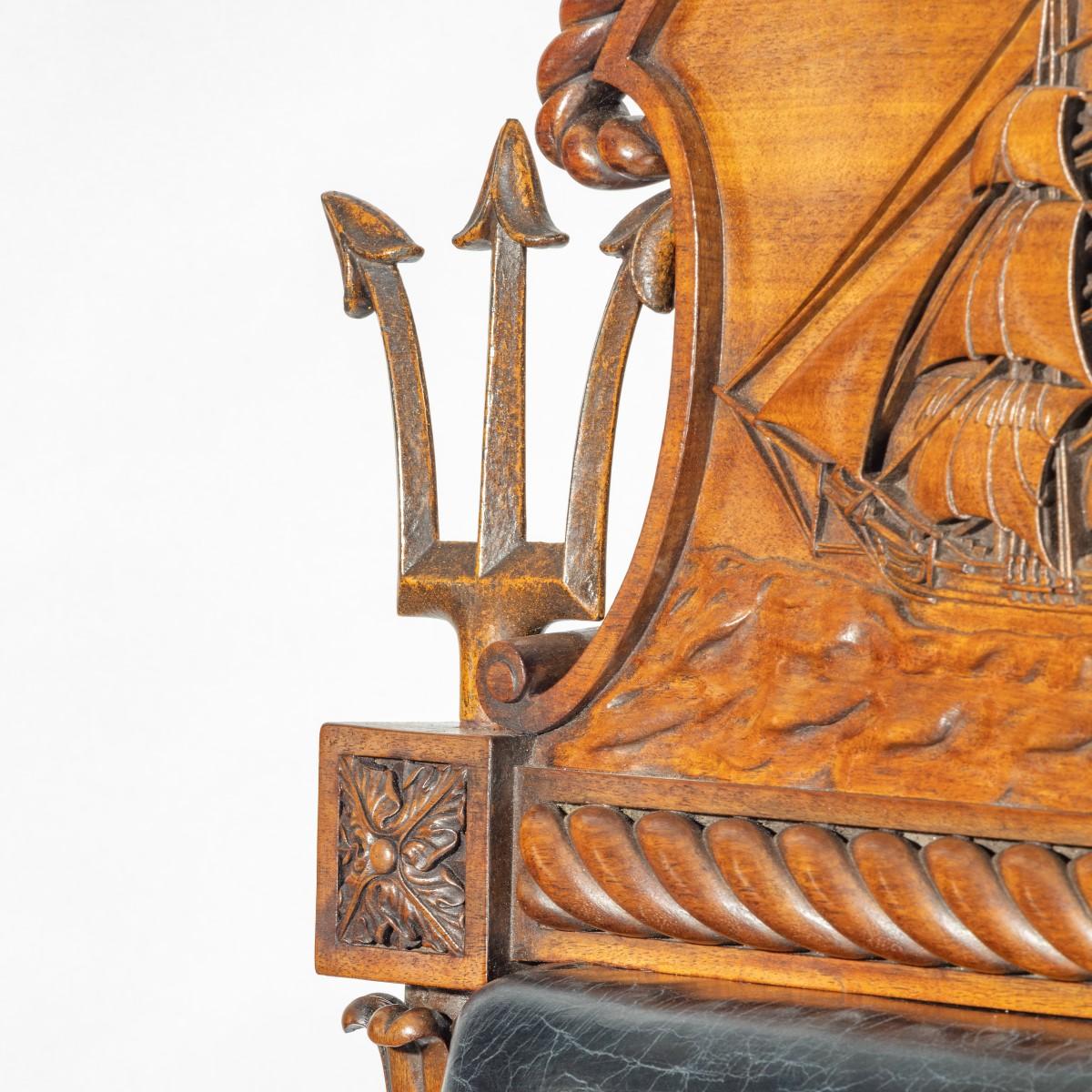 Early 19th Century Large and Imposing Regency Nautical Chair Made for the Alliance Assurance Comp For Sale